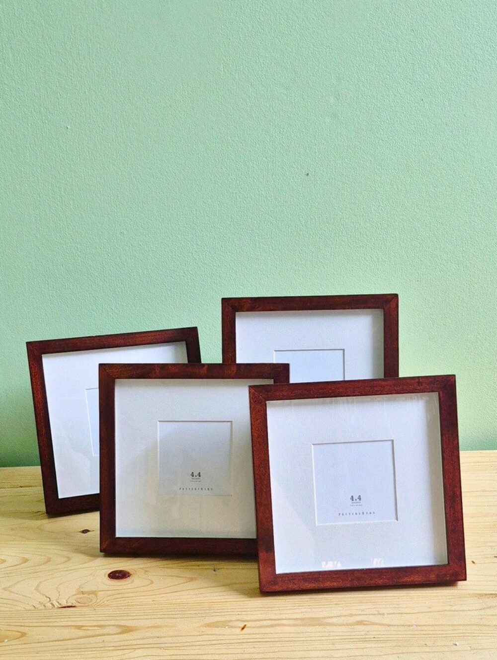 Pottery Barn Square Wood Picture Frames with Mats – Set of 4